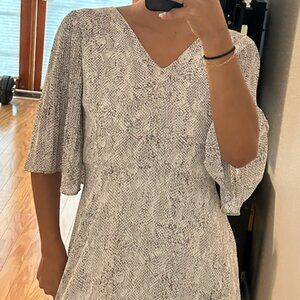 Ann Taylor Snakeskin Midi Dress